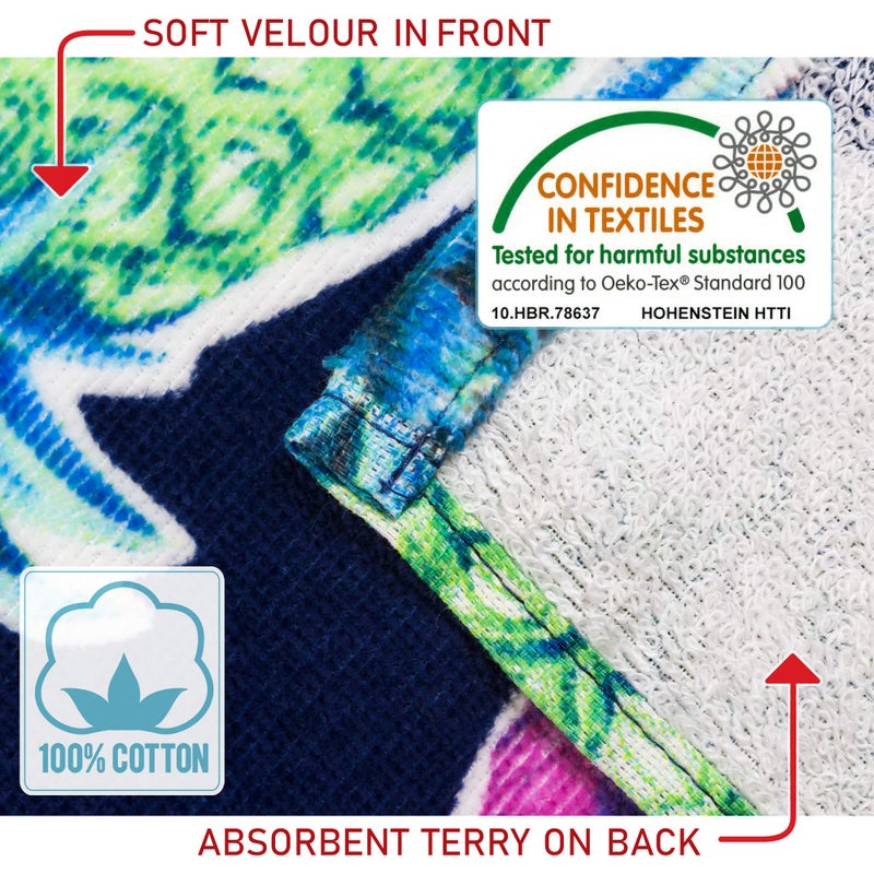 Softerry منشفة شاطئ سوفتيري ملونة على شكل أناناس 30 × 60 بوصة 100% قطن (1 منشفة - 30" × 60"، كحلي) - Image 4
